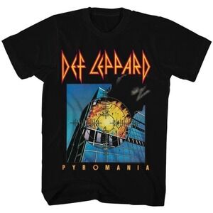 Def Leppard Pyromania Boxed Black Vintage Music T-Shirt